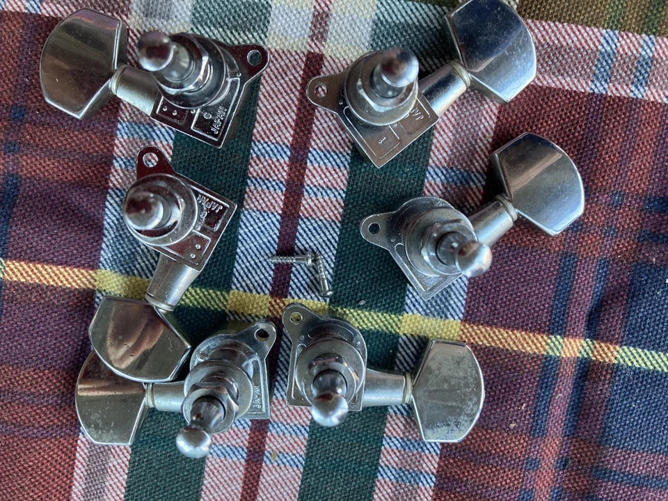 Chrome 1990s Gotoh Large Button 3x3 Guitar Tuners ~ MIJ, Japan - Image 4 of 4