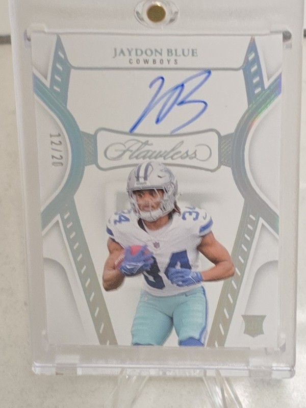 JAYDON BLUE RC 2025 FLAWLESS HOLO SILVER ROOKIE ON CARD AUTO SP 12/20 COWBOYS