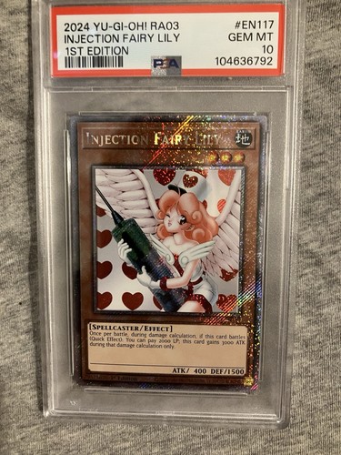 YuGiOh! Injection Fairy Lily (Platinum Secret Rare) - RA03-DE117 - PSA Mint 10