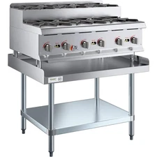 36" Step-up 6 Burner Countertop Range with Regency Equipment Stand - 180,000 BTU
