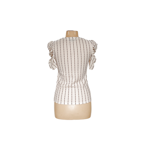 LOFT Cream Graphic Print Blouse, Size S - Picture 2 of 4