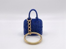 Blue Mini Handbag Keychain Purse Keyring Gold Chain Fashion Bag Charm