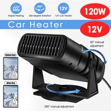 120W 12V Portable Electric Car Heater Heating Fan Defogger Defroster Demister