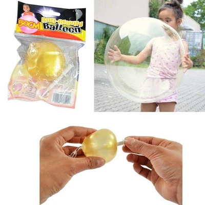 Kögler Anti-Gravity Balloon Blasenball mit Aufblasröhrchen Gold 50 cm Luftballon