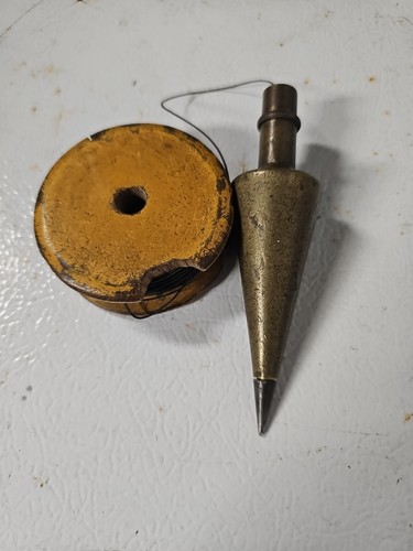 Brass Plumb Bob 8 Oz w/ Removable Top For String And Wood Reel
