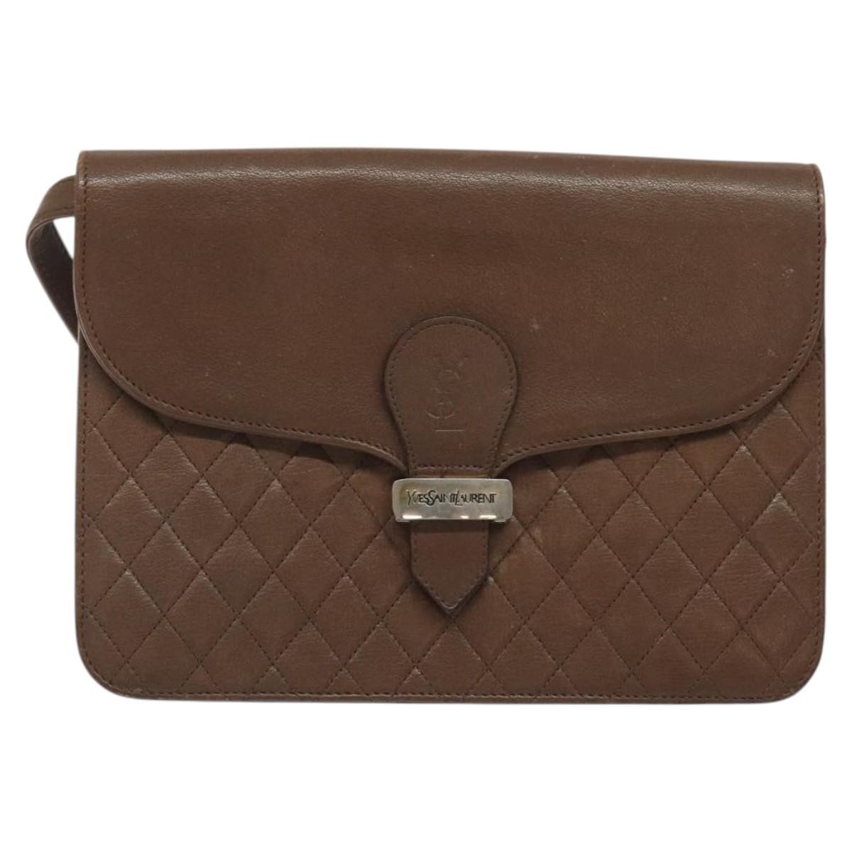 Borsa a tracolla Yves Saint Laurent in pelle marrone autentica