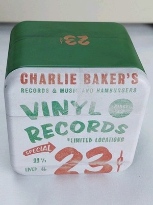 Fossil Vinyl Record Limited Retro Style Design Tin Box Collectible, No Contents