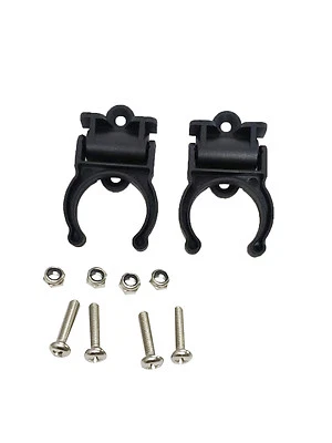 Pactrade Marine Boat Canoe Kayak Pair (2 PCS) Of Black Folding Paddle Clip Kit
