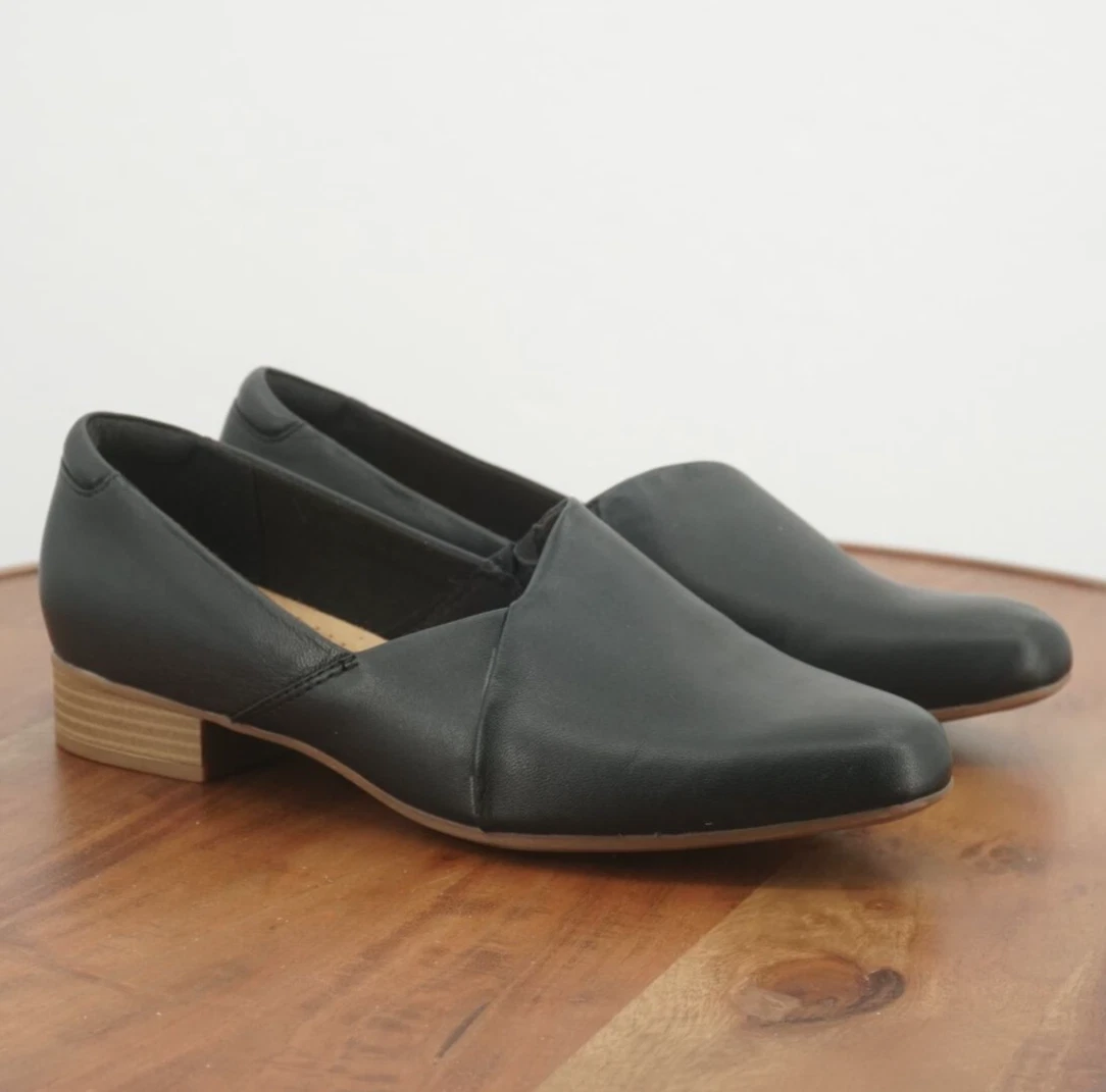 Mocassini Clarks Collection donna Juliet tacco palma slip on pelle nera 9 5 W