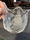 USED Mikasa Holiday Candy Dish Or Candle Holder 4” W x 3 1/2” T Frosted Glass — photo 4