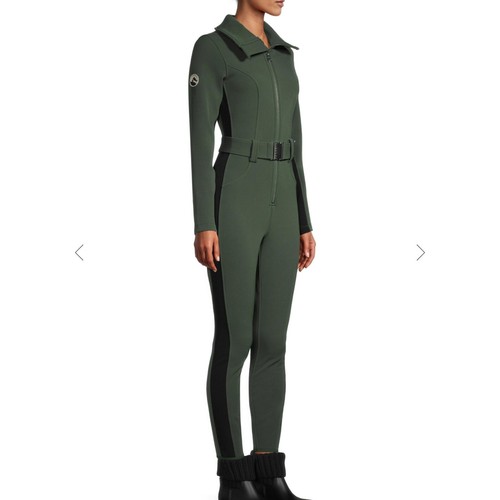 NWT CORDOVA Woman’s Waterproof Belted Stripe Stretch Ski Suit Size XS Green - Picture 2 of 8