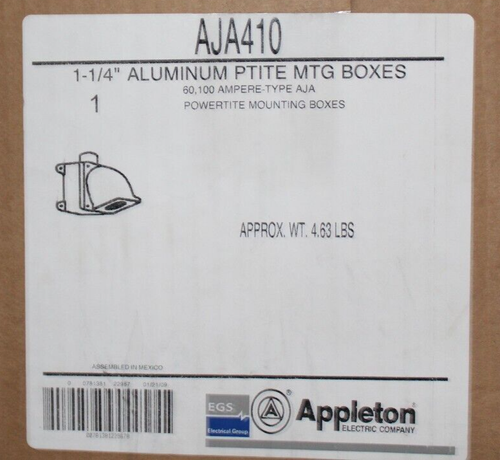 ⭐NEW IN BOX⭐ APPLETON AJA410 100-Amp 60-Amp Pin&Sleeve Back Box 60/100A 1-1/4" - Picture 4 of 13