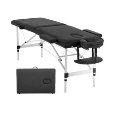Aluminum Massage Table Portable Massage Bed Height Adjustable Spa Bed 2 Fold ...