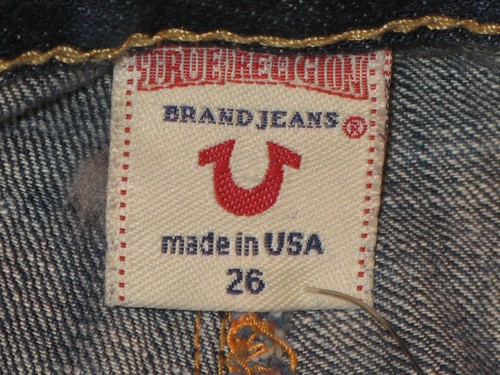 Pantalones de mezclilla capri True Religion Rosie talla 26 desgastados 100 % algodón pierna completa - Imagen 9 de 12