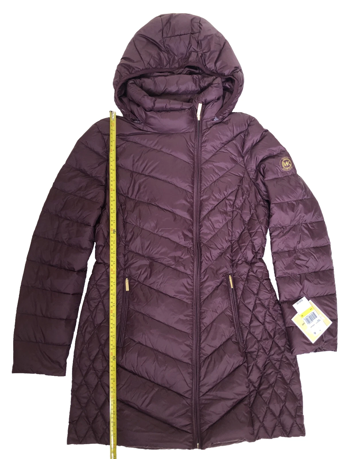 Cappuccio trapuntato donna Michael Kors confezionabile M me melanzane viola $240