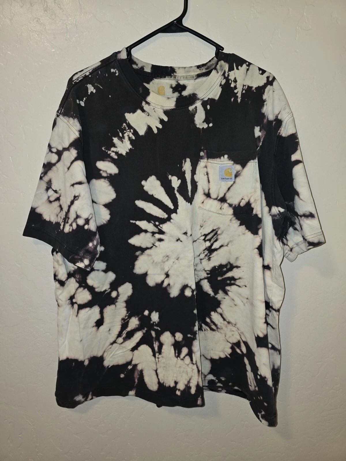 TIE DYE Carhartt T Shirt Mens XL OG FIT K87 BLK FALL 2019 WELL WORN CUSTOM