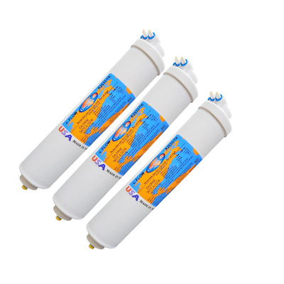 Omnipure K2533-TK Inline GAC 10'' x 2'' Postfilter 1/4'' Elbow Tee & 3/8''QC 3PK