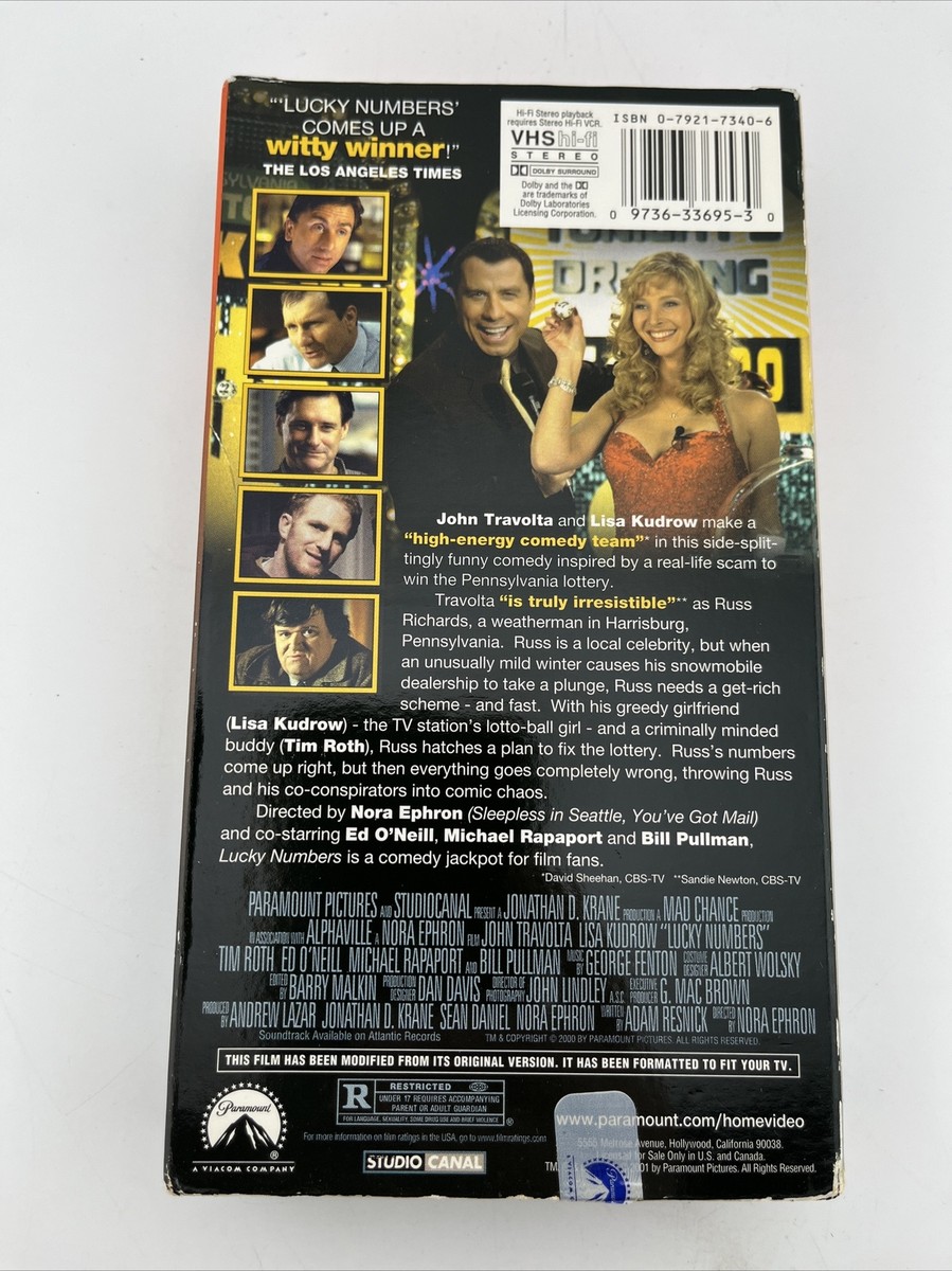 Lucky Numbers (VHS, 2001) John Travolta, Lisa Kudrow