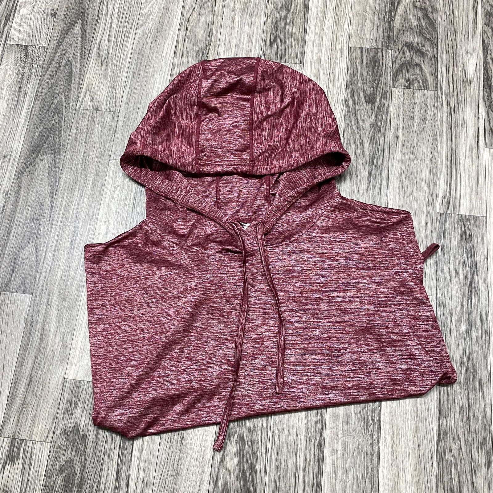 FABLETICS Drawstring Tie Short Sleeve Maroon Stre… - image 5