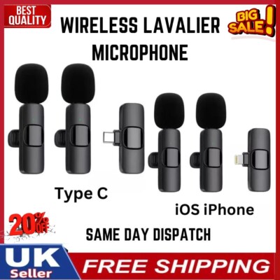 Kabelloses Lavalier Mikrofon Audio Video Aufnahme Mini Mikrofon für iPhone Android