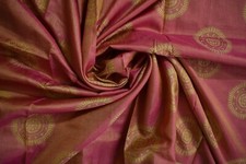 FNC Vintage Pink Sarees Sambalpuri Woven Floral Print Blend Silk Sari Fabric 5YD