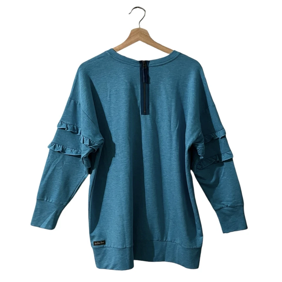 Matilda Jane Wonderment Our Song Sweatshirt Size XS Ruffle French Terry Crew - Image 3 of 4