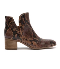 New Franco Sarto Women's Roar Snake Embossed Notched Bootie Size 6 Cognac