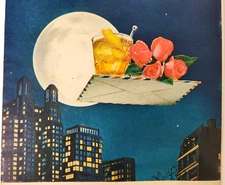 City Moon Four Roses Blended Whiskey Frankfort Vintage 1947 Magazine Print Ad