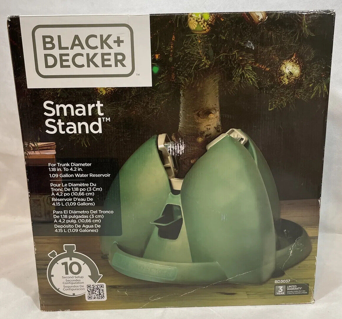 BLACK+DECKER Black+Decker BD3037 Smart Tree Stand, Holds 9', Green