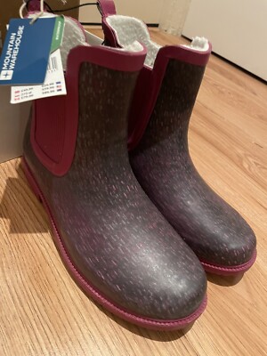 Mountain Warehouse Pink On Black Women's Printed Rubber Ankle