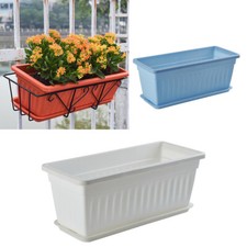5 x Trough Plant Pot Long Plastic Planter Outdoor Garden Window Herb Flower Box