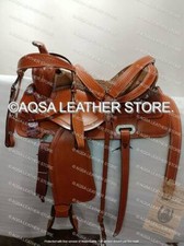 Western Leather Saddle Ranch Roper With Free Matching Set Fully Hand Carved