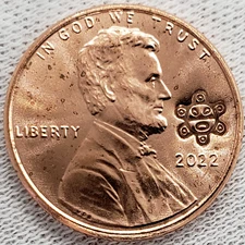 2022 Puerto Rico Coin Sol Taino Sun Counterstamp Lincoln 1C Penny Moneda Centavo