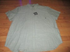 NEW NWT MENS EDDIE BAUER SHORT SLEEVE GREEN BUTTON DOWN SHIRT SIZE XXL