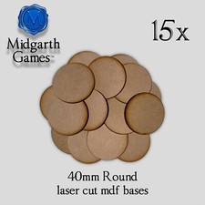 15x Round 40mm MDF Miniature Bases Warhammer FAST SHIPPING