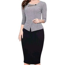 NWT Homeyee Womens Bodycon Dress Size 4 Small Knit Elegant Work Office Chic New
