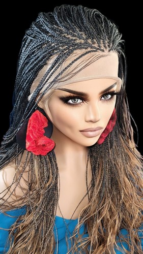 Braided wigs, Full lace Wig, 100% handmade, long braids gorgeous, ALINA, NWT - Picture 11 of 22