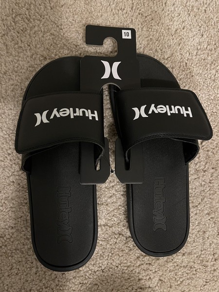 Hurley Slide Sandals NEW Menâs Black - alexrosa.net