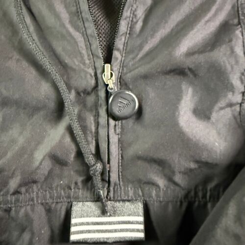 Chaqueta cortavientos suéter Adidas de colección 1/2 cremallera con capucha ligera negra L - Imagen 3 de 12
