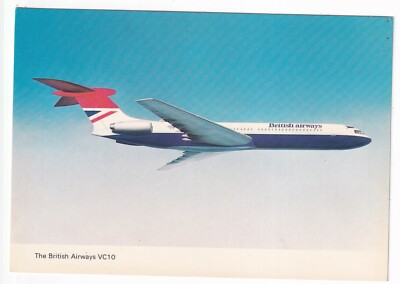 VICKERS VC 10, BRITSH AIRWAYS (partner of 707 and 747 network) farbige Karte