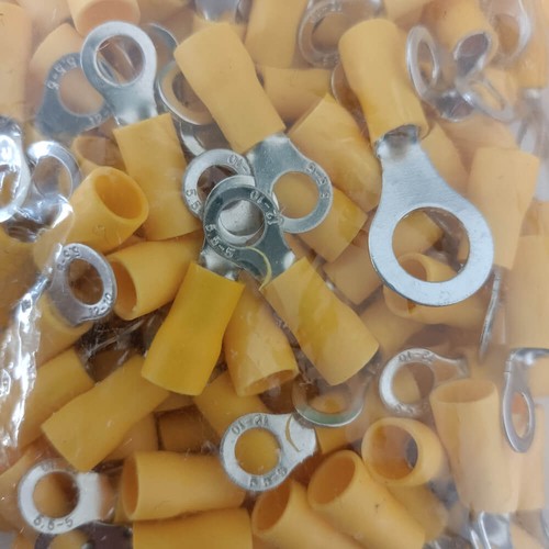50-200Pcs Yellow 12-10 Gauge Car Ground Wire Ring Terminals Vinyl Connectors - Picture 3 of 13