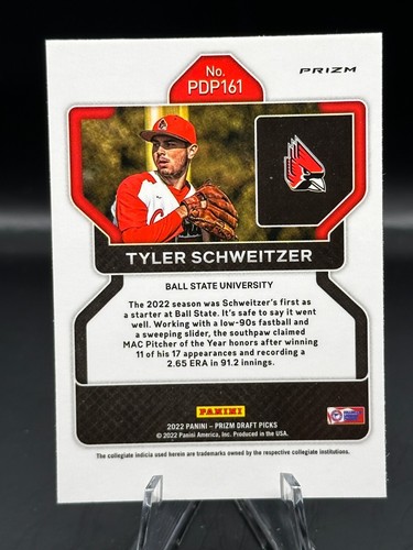 2022 Draft Picks Baseball - Tyler Schweitzer - Black Prizm - No. PDP161 - Picture 2 of 2