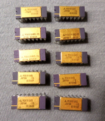 MITSUBISHI M5K4164S-15 Gold Top IC Integrated Circuit Dynamic Ram Semiconductor