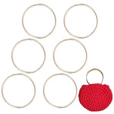 6Pcs Round Metal Purse Handles Replacement Handles for DIY Bag Purse Handbags...