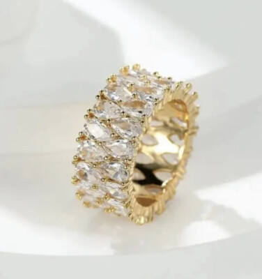  FÜR DIE EWIGKEIT CUBIC ZIRKONIA RING TOPRING GR.9 BANDRING VERLOBUNGSRING 