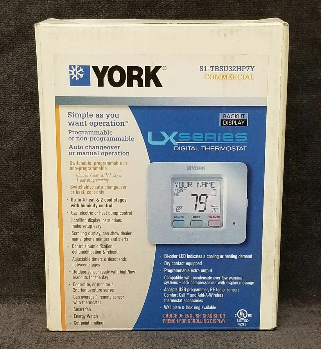 Discount HVAC~ YP-S1TBSU32HP7Y - York - LX Series Digital Commercial  Thermostat | eBay