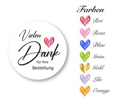 Sticker “Vielen Dank für Ihre Bestellung'' rund 4 cm glanz Dekoetikette 48 Stk.