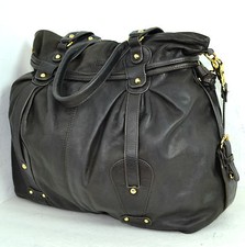 Sabina New York Brown Genuine Leather Tote Large Handbag 
