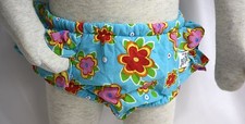 Wee Wave Swim Diaper Blue with Pink Floral Flowers Small 13 to 18 lbs UV 50
