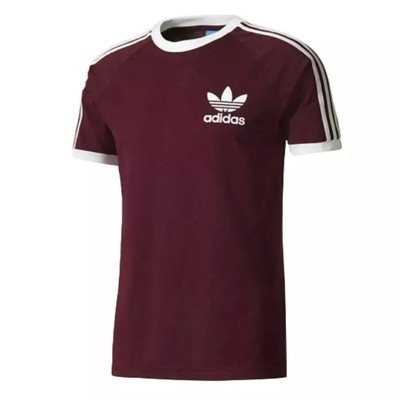 Camiseta Adidas Originales Para Hombre 3 Rayas Algodón Cuello Redondo Manga Corta Top